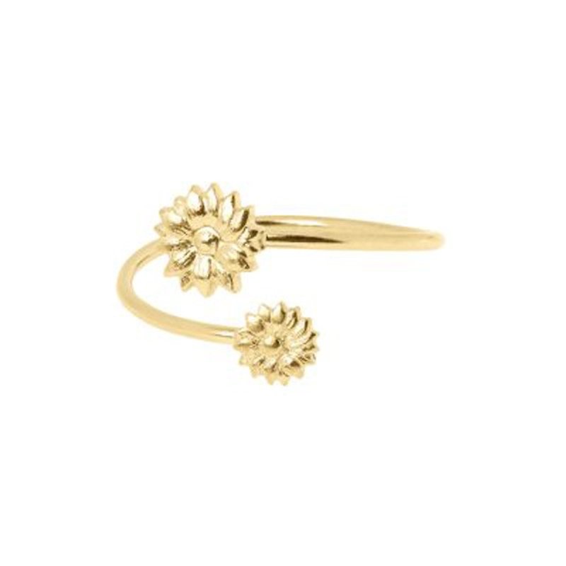 Mini flowers thin ring - General Rings - Other Metals Gold