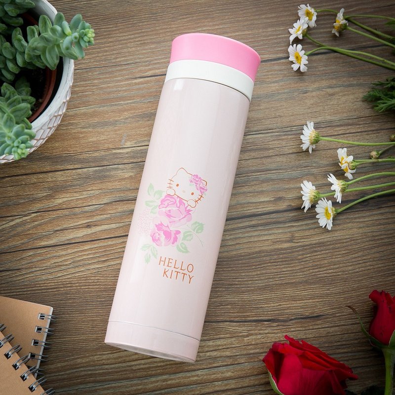 【HELLO KITTY】不鏽鋼真空保溫杯 300ml-玫瑰 - 保溫瓶/保溫杯 - 不鏽鋼 