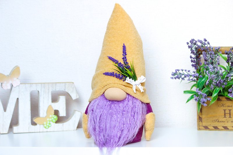 Lavender Gnome / Rustic Decor / Summer Gnome - 玩偶/公仔 - 其他材質 紫色
