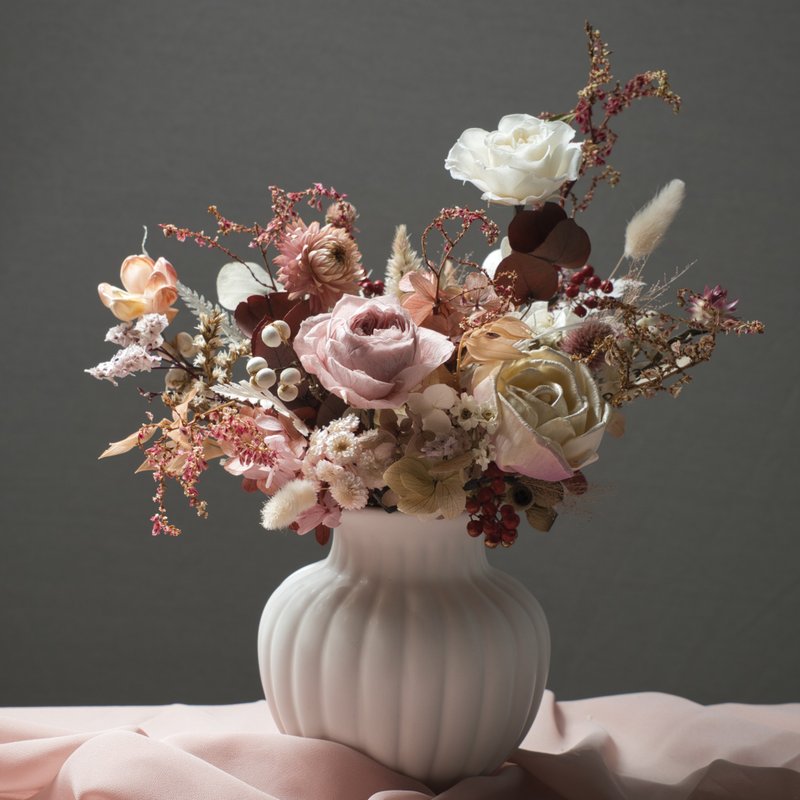 Autumn Whispers Series -Large Preserved Autumn Harvest Flower Arrangement - Dried Flowers & Bouquets - Plants & Flowers Pink