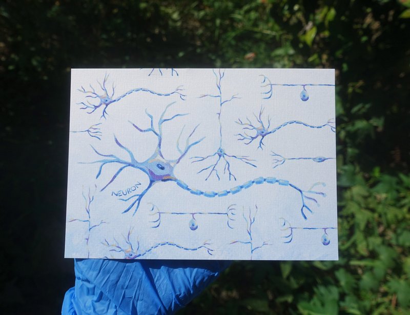 Neuron postcard - การ์ด/โปสการ์ด - กระดาษ สีน้ำเงิน