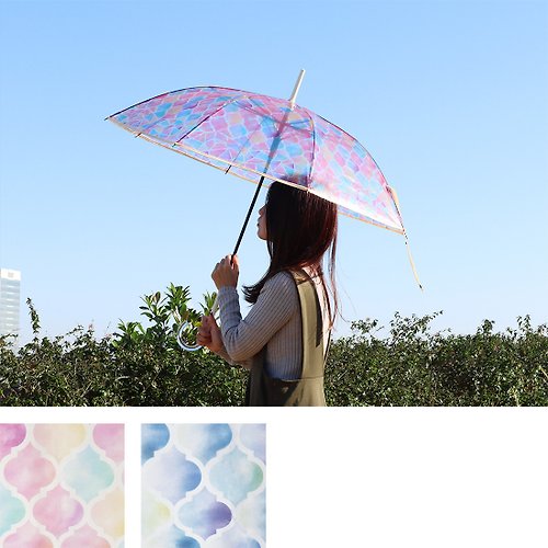 Hima.store 暇のお店 【預訂】彩繪玻璃風摩洛哥瓷磚透明雨傘