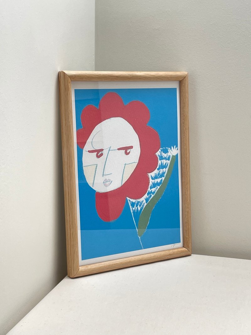 你好阿花 A4原創手繪印刷繪圖 | 掛畫 | 限量 | 裝飾畫 - 海報/掛畫/掛布 - 紙 藍色