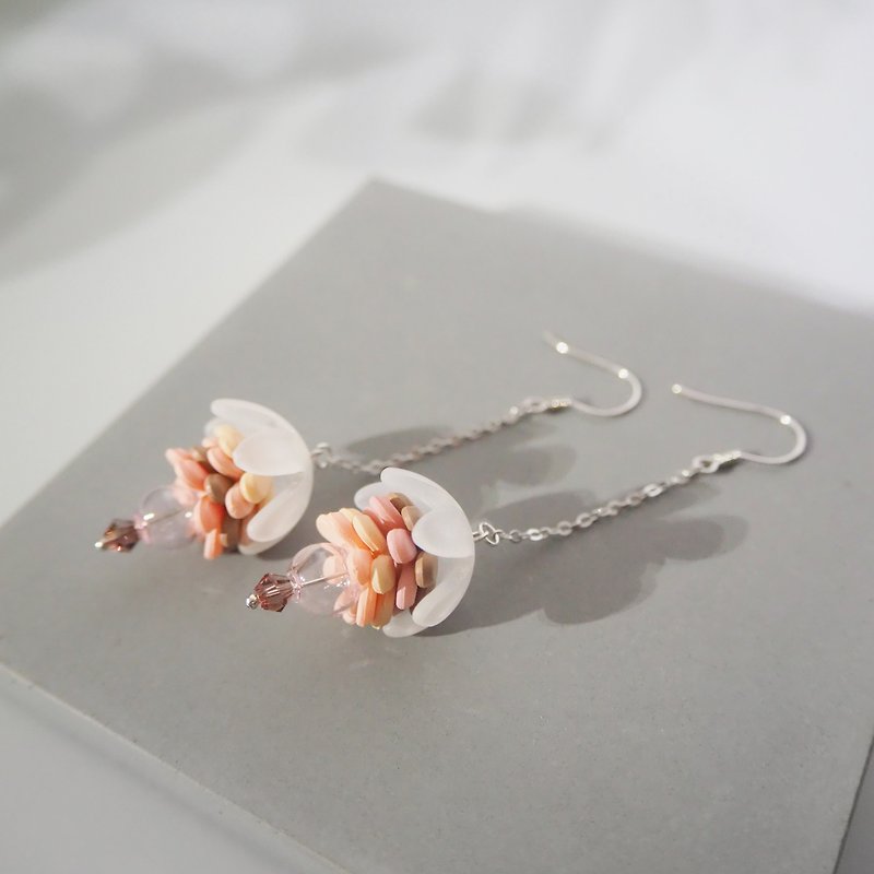 SAKURA BLOSSOM COLLECTION | 925 Sterling Sliver Floral Pink Earrings | Clip on - Earrings & Clip-ons - Sterling Silver Pink
