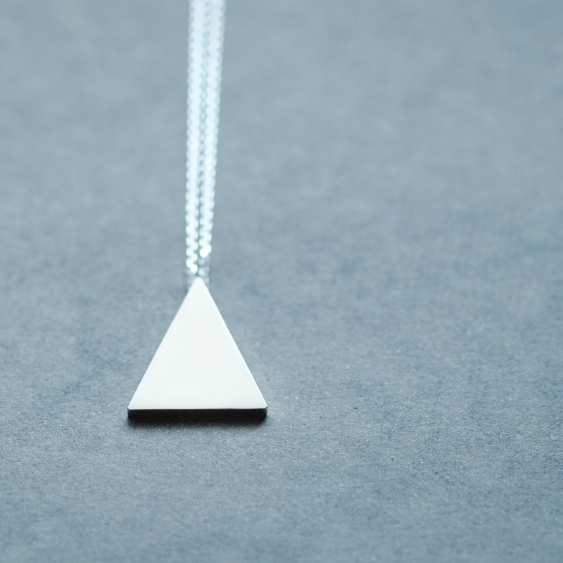 Triangle Necklace Silver 925 Men's Unisex - สร้อยคอ - โลหะ สีเงิน