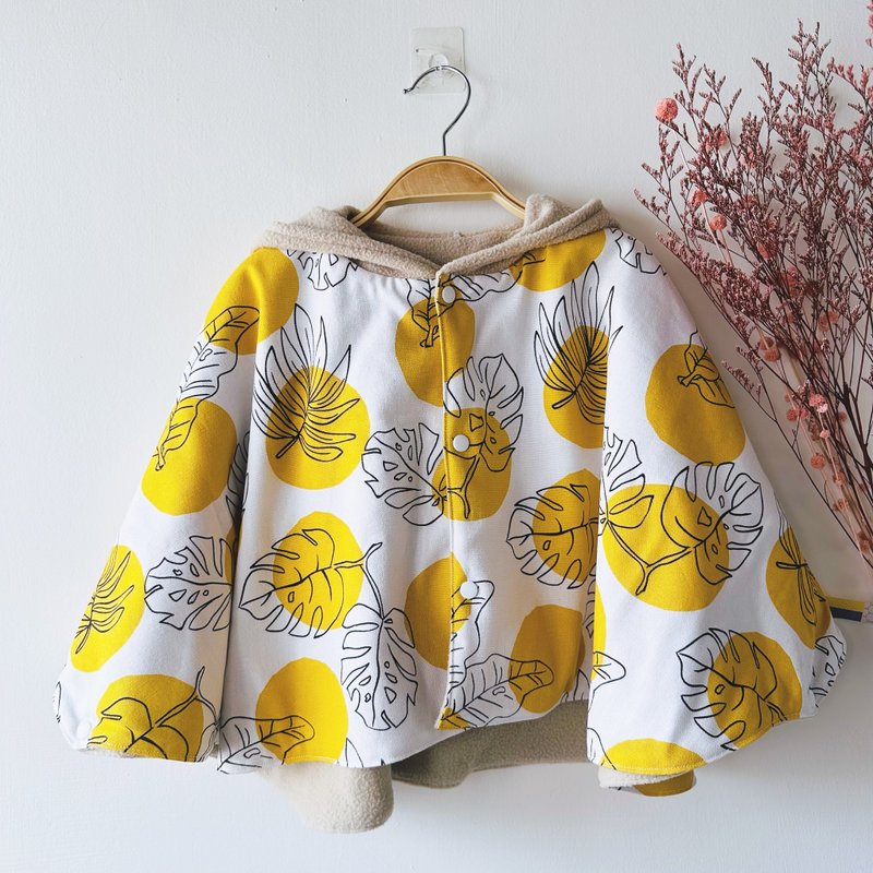 現貨 龜背黃精靈斗篷 0-4歲 - 男/女童外套 - 棉．麻 