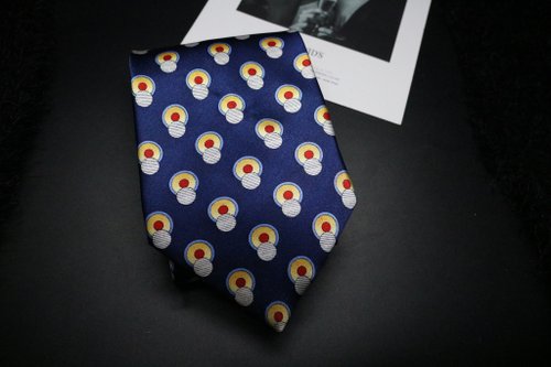 壞紳士 藍色復古圖騰真絲領帶/紳士商務necktie