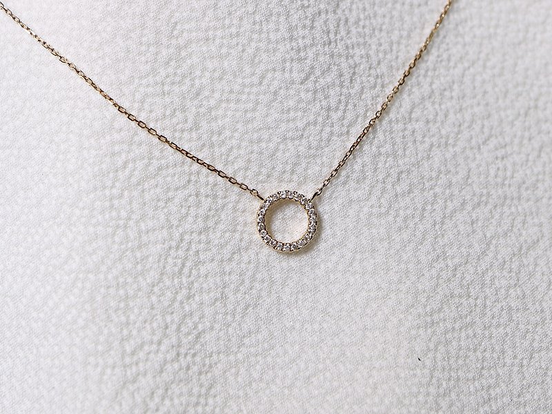 Geometric round diamond necklace - Necklaces - Diamond Gold