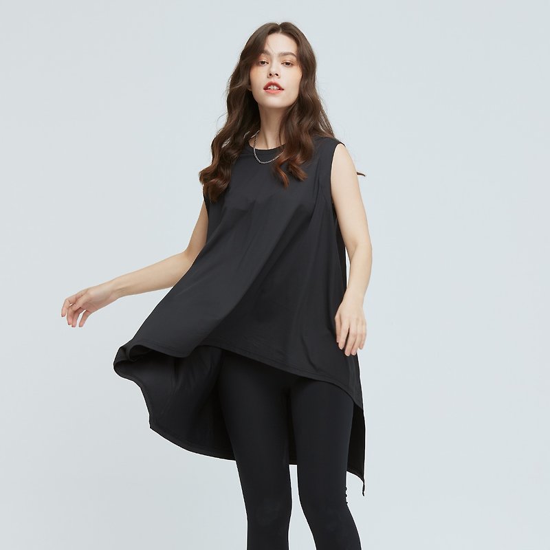 Cozee - Antibacterial Asymmetric Long Blouse (Women) - Anthracite Black - Women's Casual & Functional Jackets - Polyester Black