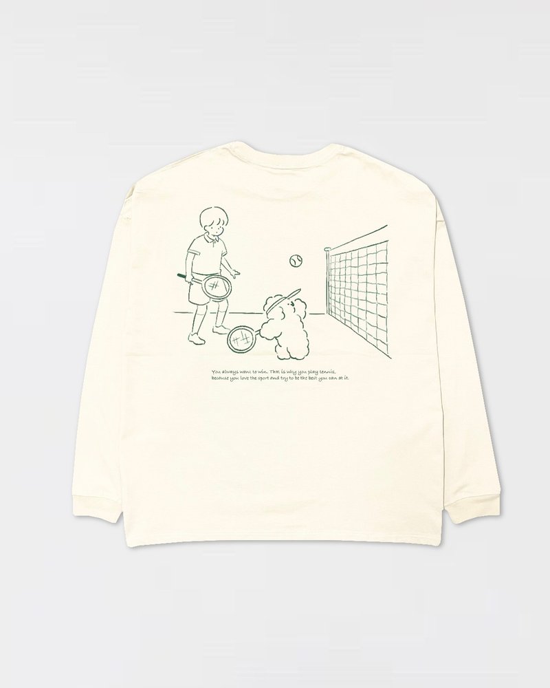 Tennis long sleeve T-shirts Beige - 女 T 恤 - 棉．麻 白色