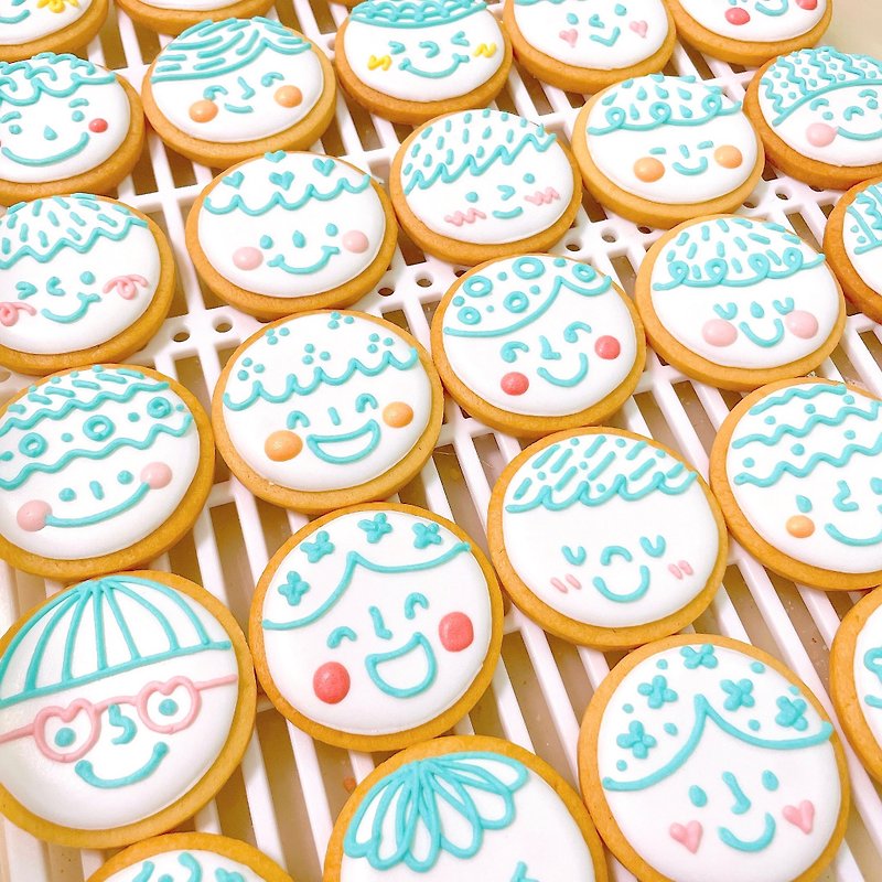 (The order is full and the order is suspended) You/your 100 kinds of smile frosting cookies 12 pieces - Handmade Cookies - Fresh Ingredients White
