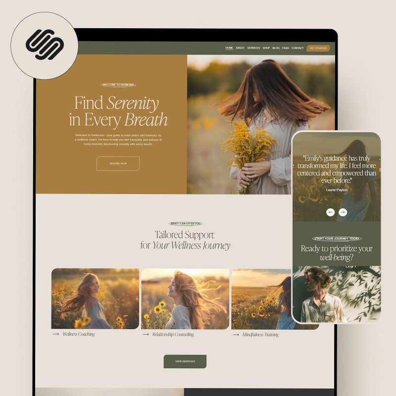 Therapist Website template, Wellness Coach Website, Counselor Psychologist - 圖文模板設計 - 其他材質 