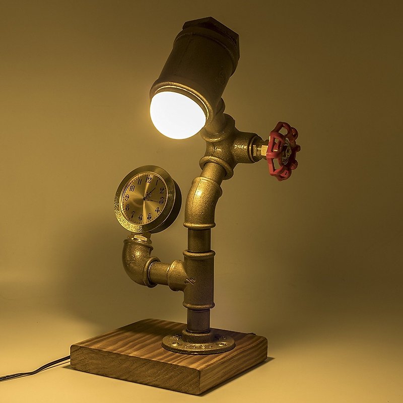 【Customized Gifts】American industrial style creative table lamp LED table lamp - Lighting - Other Metals Brown
