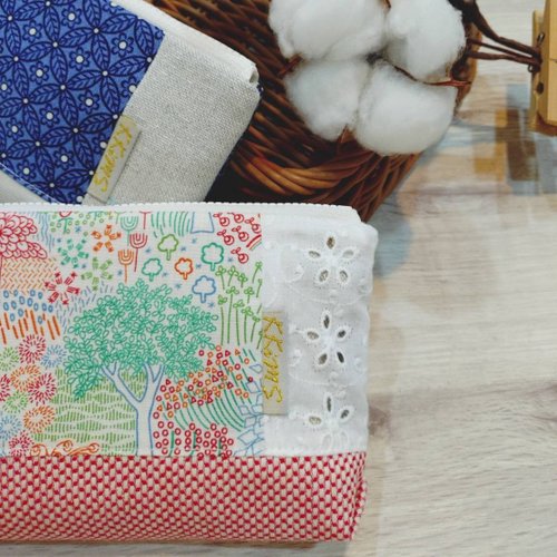 KKiMS 【FZK/萬用收納包(中)】Liberty 繽紛小森林 紳士花襯衫 日本帆布