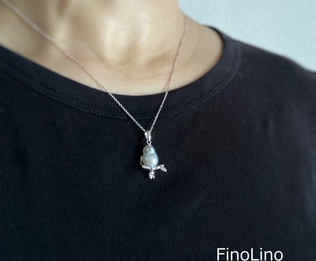 一点のみの限定品 南洋白蝶バロックパールの小鳥ペンダント - ショップ FinoLino ネックレス - Pinkoi