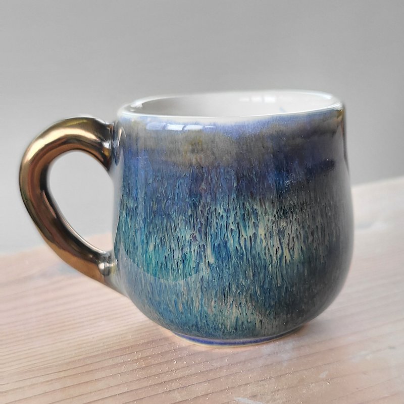 Snowing Sky Espresso Cup - แก้วมัค/แก้วกาแฟ - ดินเผา สีน้ำเงิน