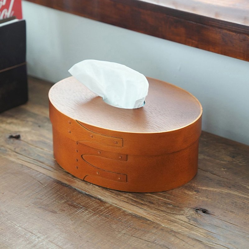 日本霜山 夏克風天然雲杉木面紙盒/衛生紙盒/紙巾盒 - 面紙盒 - 木頭 咖啡色