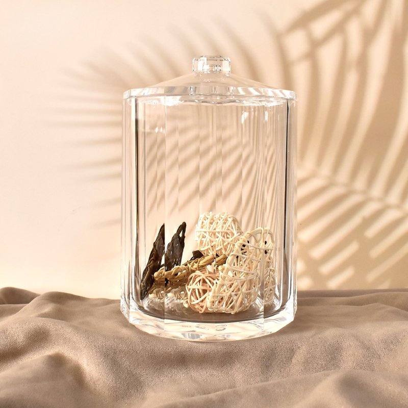 Clear Acrylic Faceted Storage Jar - Other - Acrylic Transparent