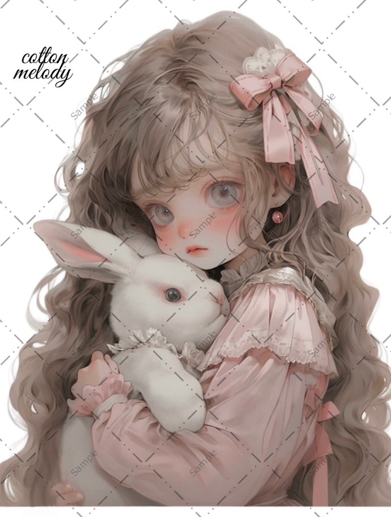 original sticker no.160 人物ステッカー オリジナルステッカー 人物ステッカー 女の子ステッカー オリジナル人物ステッカー - 貼紙 - 紙 