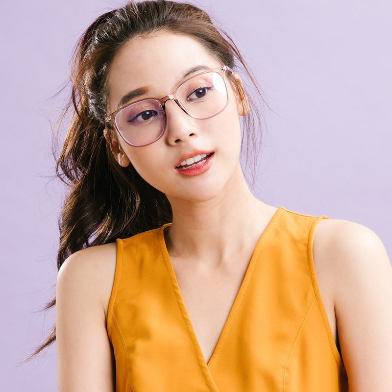 The first light of the illusion│Classic all-match fan butterfly purple TR90 lightweight frame UV400 blue filter glasses - กรอบแว่นตา - พลาสติก สีม่วง