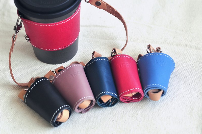 Soft sheepskin can store eco-friendly cup holders - Beverage Holders & Bags - Genuine Leather Multicolor