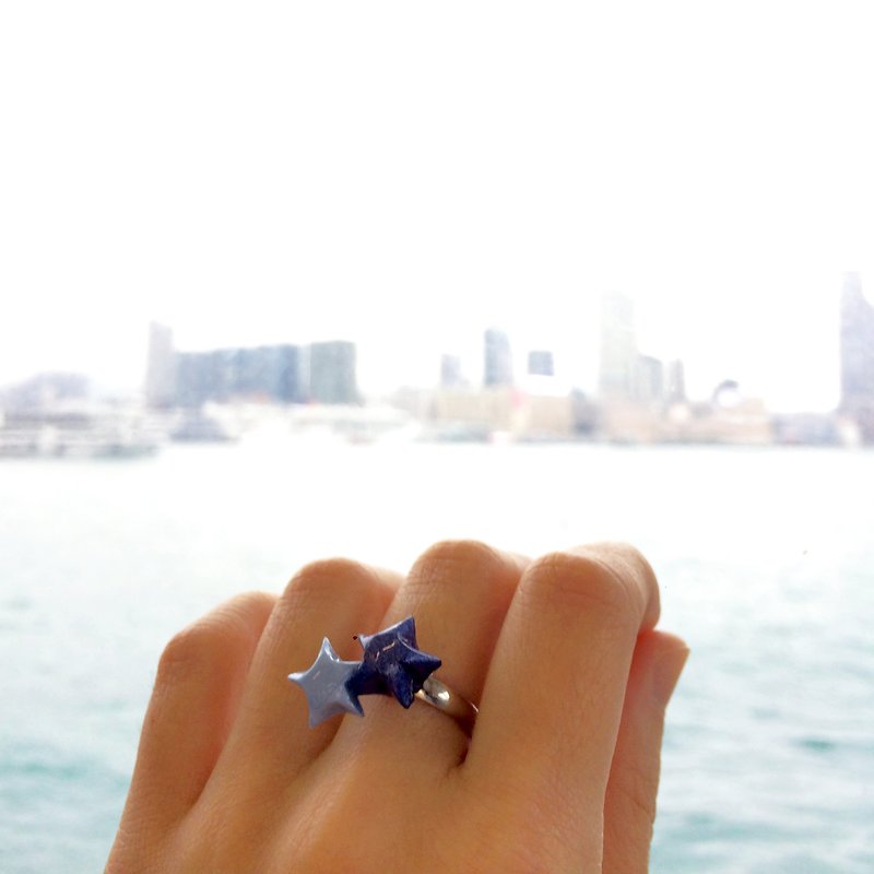Customised Origami Lucky Star Enamel Ring - แหวนทั่วไป - วัตถุเคลือบ หลากหลายสี
