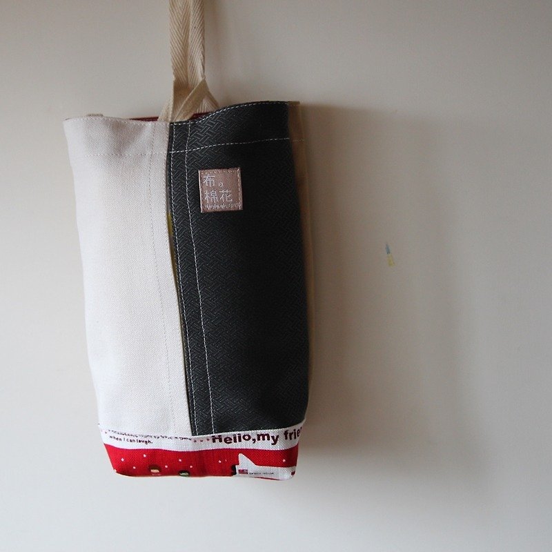 帆布面紙套, 抽取衛生紙面紙盒, 黑色格陵+白色點帆布 - 裝飾/擺設  - 棉．麻 黑色