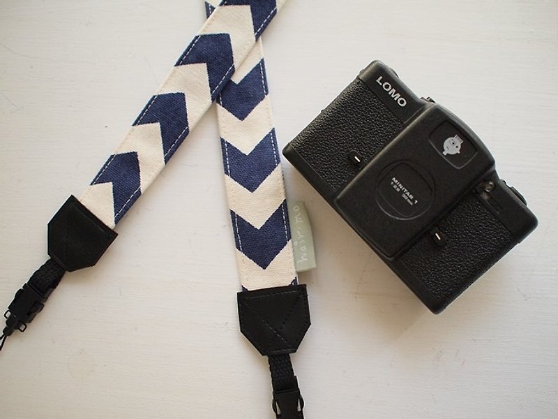 hairmo. Japanese arrow double back camera belt - dark blue (double hole) - Cameras - Cotton & Hemp Blue
