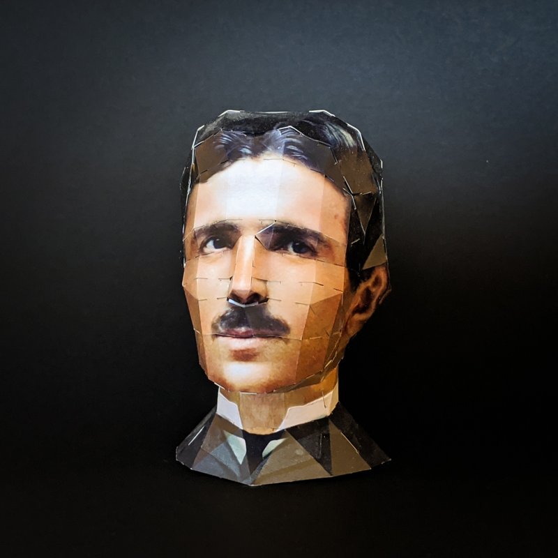 Nikola Tesla - Paper Craft Model | 3D Home Décor Bookshelf - งานไม้/ไม้ไผ่/ตัดกระดาษ - กระดาษ หลากหลายสี