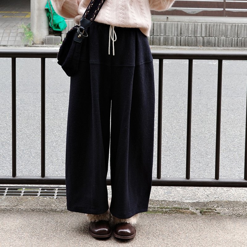 抽繩針織氣球褲|褲子|兩色|冬款|Sora-1995 - 女長褲 - 羊毛 多色