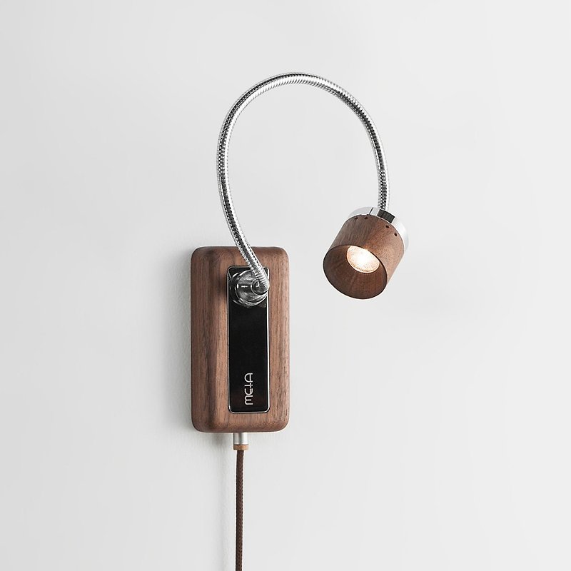Whims LED wooden reading wall light∣ touch three-segment dimming∣ walnut - Lighting - Wood Brown
