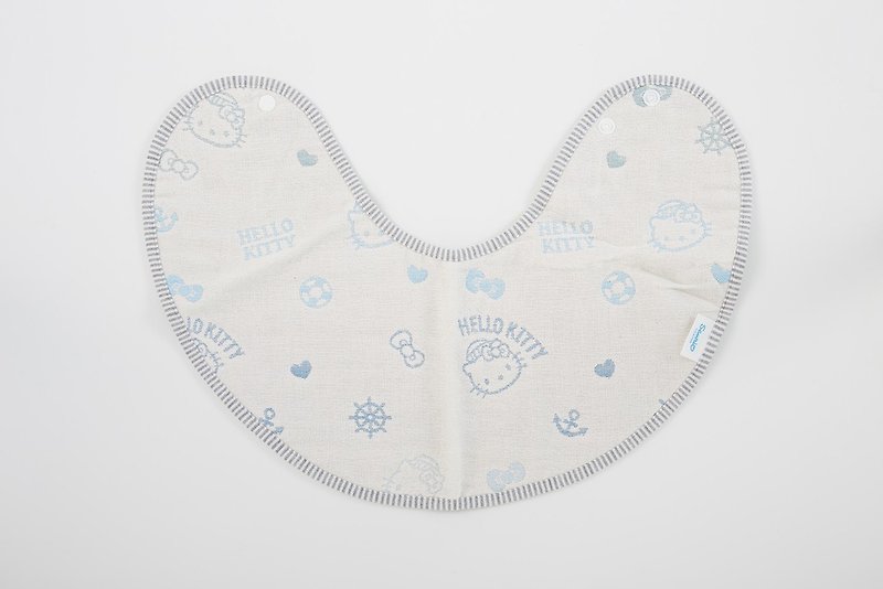 [Made in Japan Mikawa Cotton] Six-fold Towel Hiccup Towel Bib-Kitty Ocean Paradise - Bibs - Cotton & Hemp 