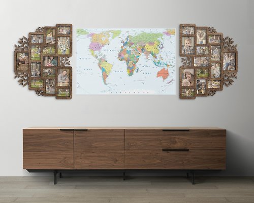 Mr.Carpenter Store Wall-mounted photo frame collage split in two Family tree wall art Custom color
