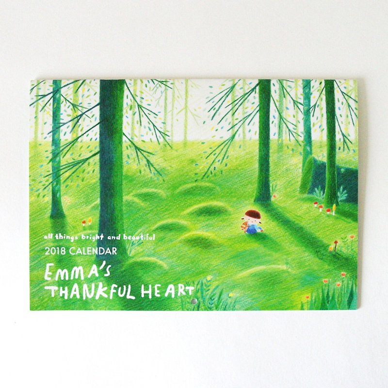 2018 Wall Calendar  Emma Thankful Heart - ปฏิทิน - กระดาษ สีเขียว
