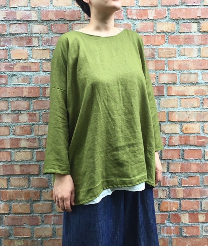 The last one! The Linen when the lavender square wide version of the coat - Women's Tops - Cotton & Hemp Green