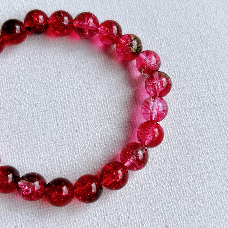 【全館清倉最高折800】西瓜石 施華洛世奇白珠光水晶珍珠手環 - 手鍊/手環 - 水晶 紅色