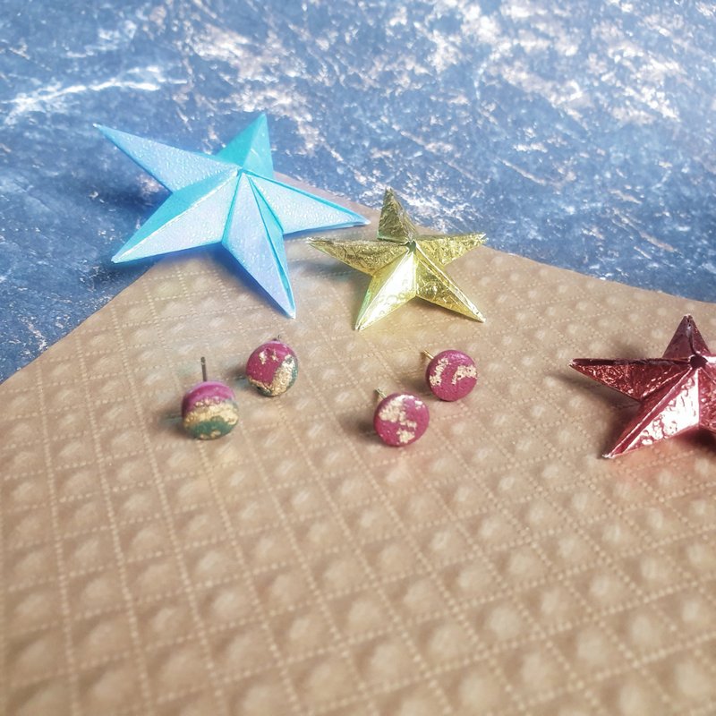 X'mas Go | Mini Round Style (Red + Max) | Earrings/Earrings - Earrings & Clip-ons - Pottery 