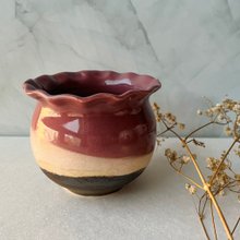陶芸　手作り陶器　花入　自然薯図柄 陶芸 手作り陶器 花入 自然薯図柄