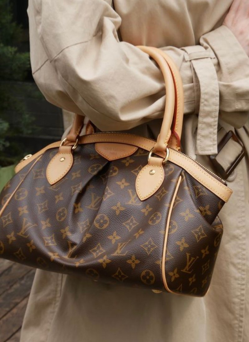LV經典老花水餃包Louis Vuitton Monogram Tivoli PM歐美老錢風 - 手提包/手提袋 - 真皮 咖啡色