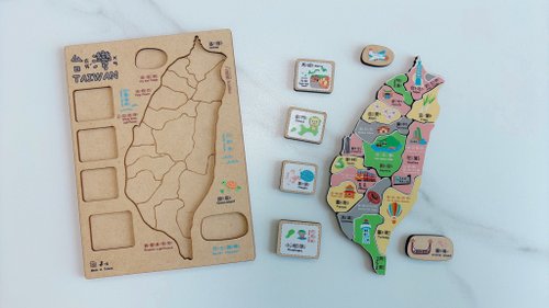 創翊家 3D臺灣景點積木拼圖 粉紅注音款
