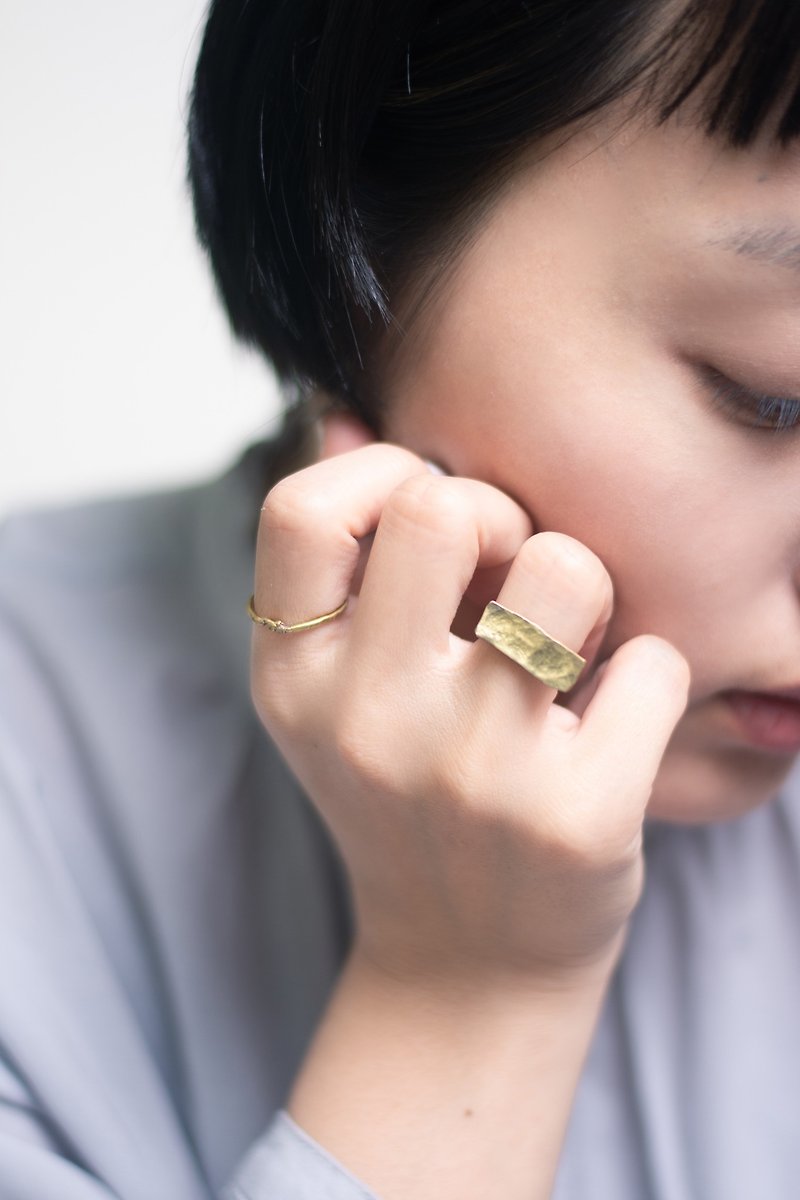 Lab | Wavy Bronze Wide Ring - General Rings - Copper & Brass Gold