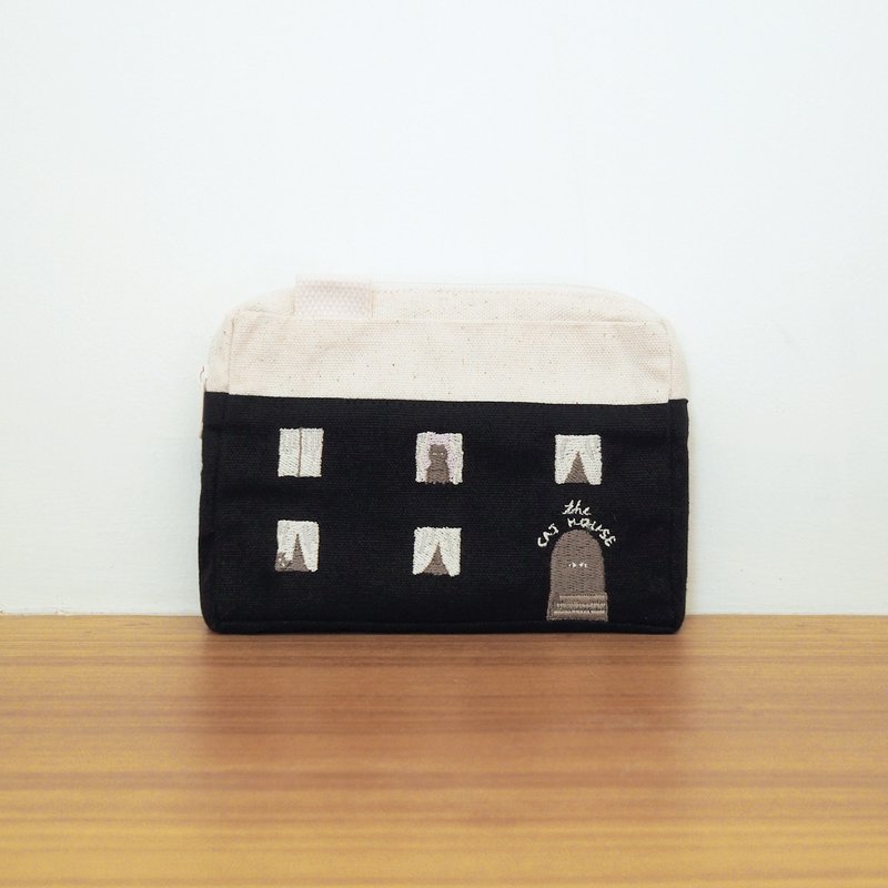 cat house phone pouch : black - 手機殼/手機套 - 棉．麻 黑色