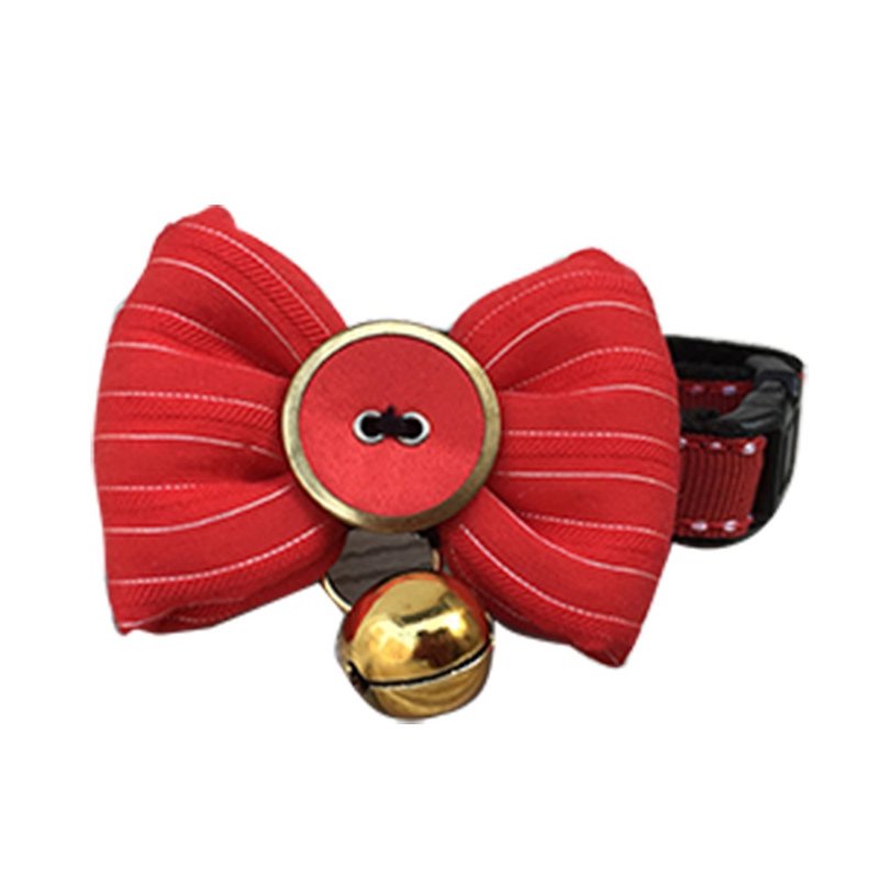 Cat collar bell tie bow tie red - Other - Cotton & Hemp 
