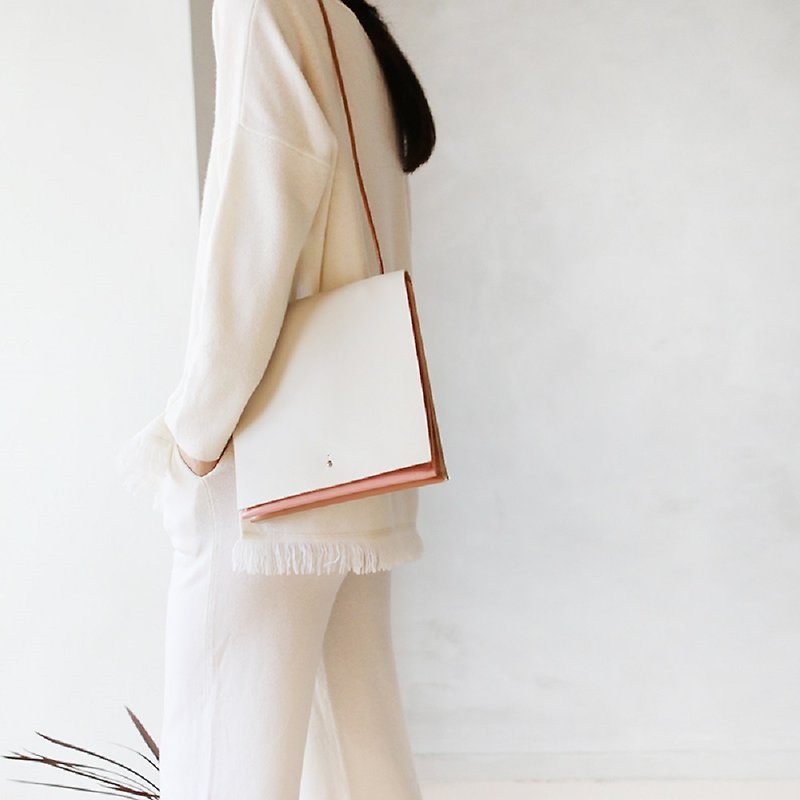 Melaleuca simple shoulder vertical shoulder bag meticulous leather mixed color handbags - Messenger Bags & Sling Bags - Genuine Leather 