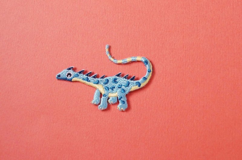 Blue Messenger Self-adhesive Embroidered Cloth Sticker-Dinosaur Resurrection Series (New Shelves) - เย็บปัก/ถักทอ/ใยขนแกะ - งานปัก สีน้ำเงิน
