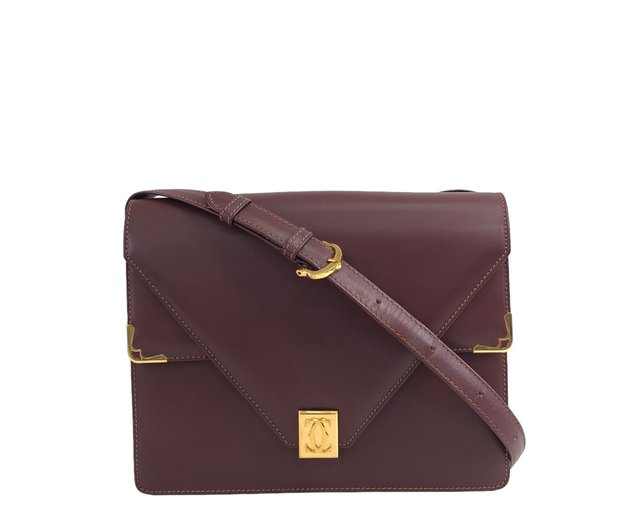 日本直送 名牌中古包 】Cartier カルティエ ショルダーバッグ ボルドー