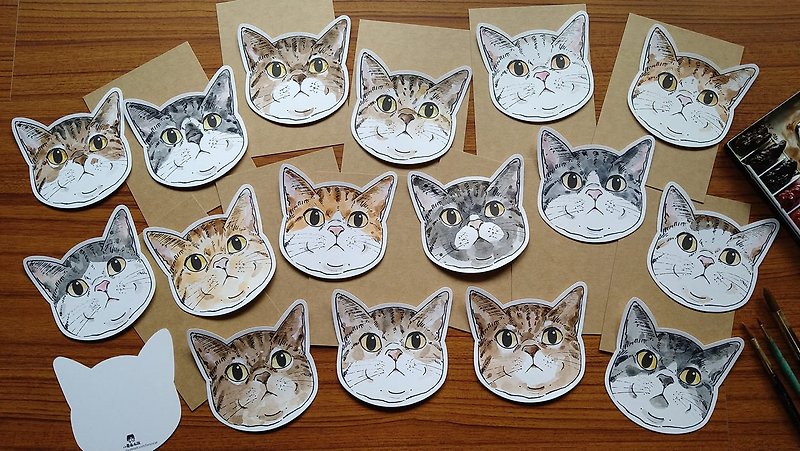 Each of the Maoki Cat Cards is hand-painted with watercolors. - Cards & Postcards - Paper 