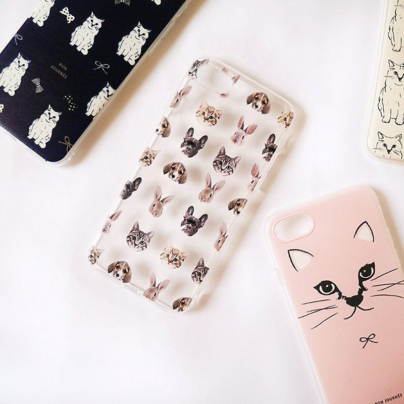 Cat and little cute phone case - Phone Cases - Silicone Brown