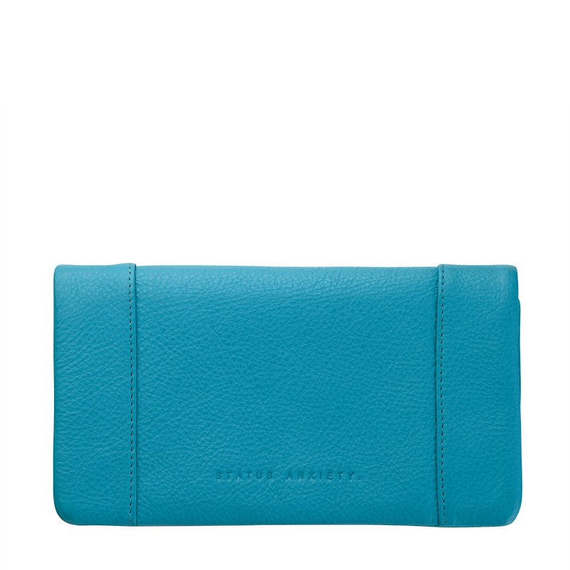SOME TYPE OF LOVE long clip _Pool / pool water blue - Clutch Bags - Genuine Leather Blue