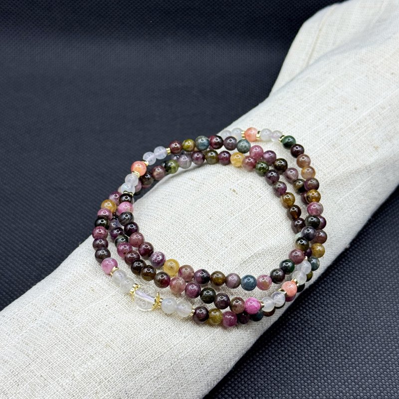 Zen | 108念珠 108 Beads 碧璽 灰月亮 紅紋石 楞嚴咒心(白水晶) - 手鍊/手環 - 水晶 